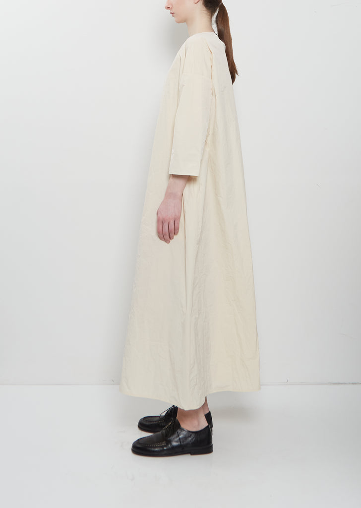 Technical Taffeta Loose Dress — Cream