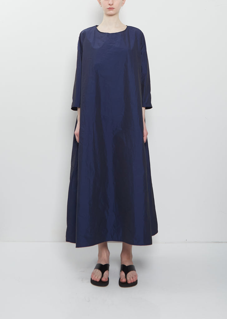 Technical Taffeta Loose Dress — Navy