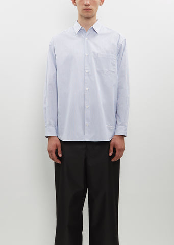 Classic Button Down Shirt — White / Black / Blue