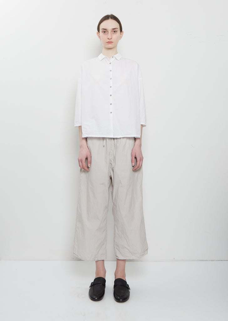 Ultra Light Canvas Short Collar Shirt — White