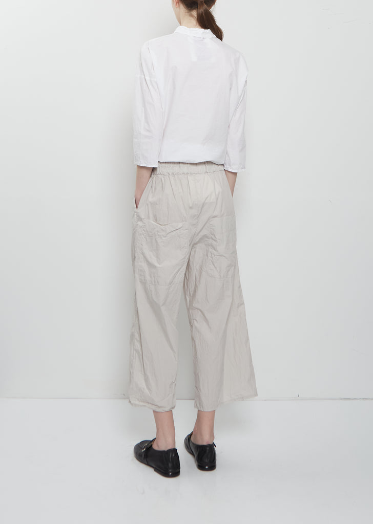 Ultra Light Canvas Wide & Short Trousers — Pebble