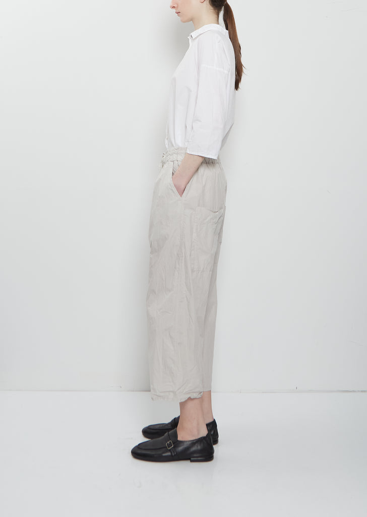 Ultra Light Canvas Wide & Short Trousers — Pebble