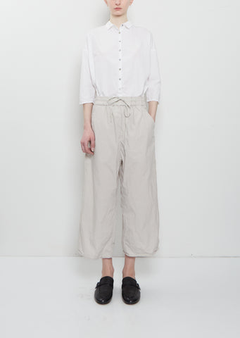 Ultra Light Canvas Wide & Short Trousers — Pebble