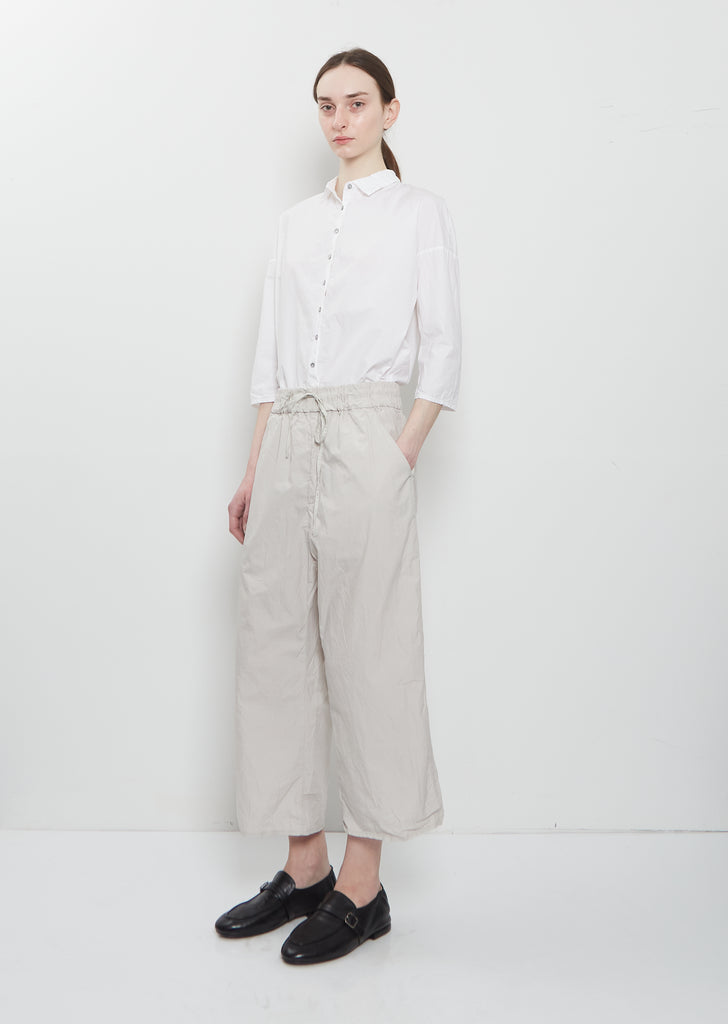 Ultra Light Canvas Wide & Short Trousers — Pebble