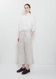 Ultra Light Canvas Wide & Short Trousers — Pebble