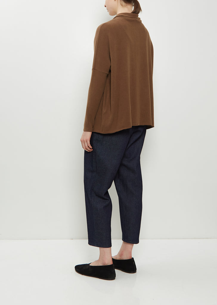 Heavy Jersey Polo Top — Chestnut