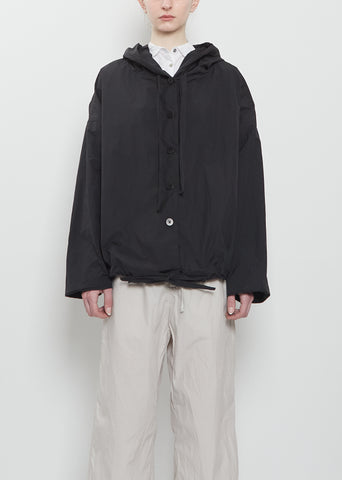 Technical Taffeta Hooded Jacket — Black