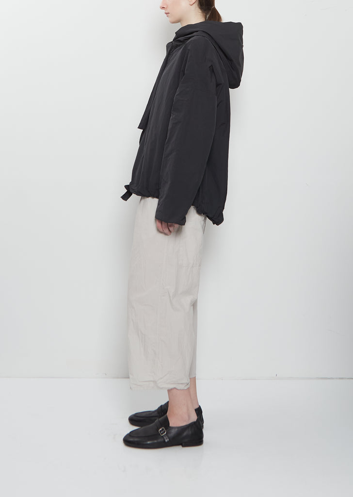 Technical Taffeta Hooded Jacket — Black