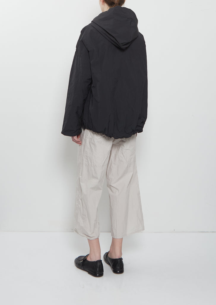 Technical Taffeta Hooded Jacket — Black