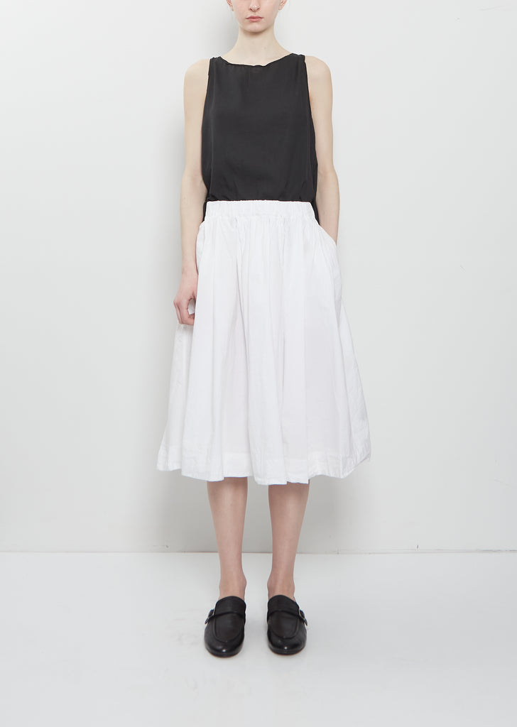 Ultra Light Canvas Pleated Skirt — White