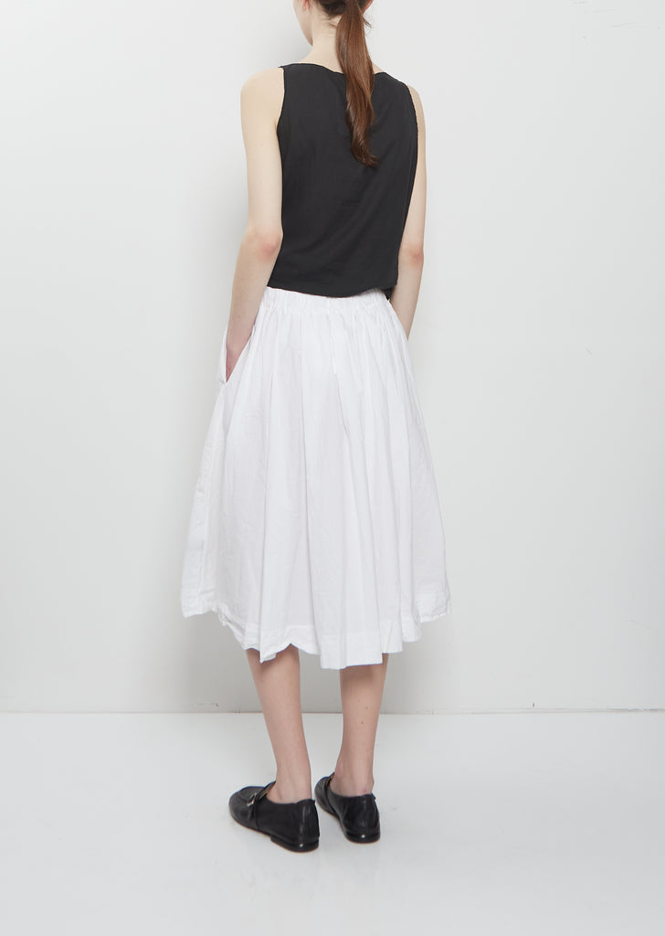 Ultra Light Canvas Pleated Skirt — White