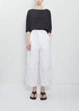 Compact Cotton Wide & Short Knee Pant — White