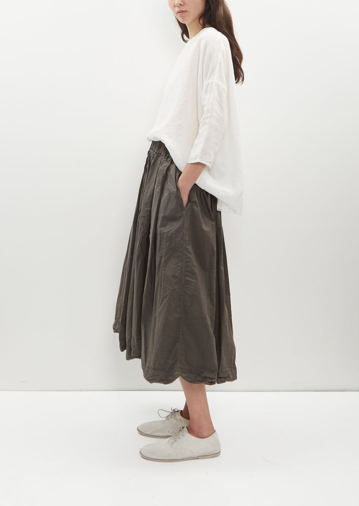 Pleated Long Tissue Cotton Skirt