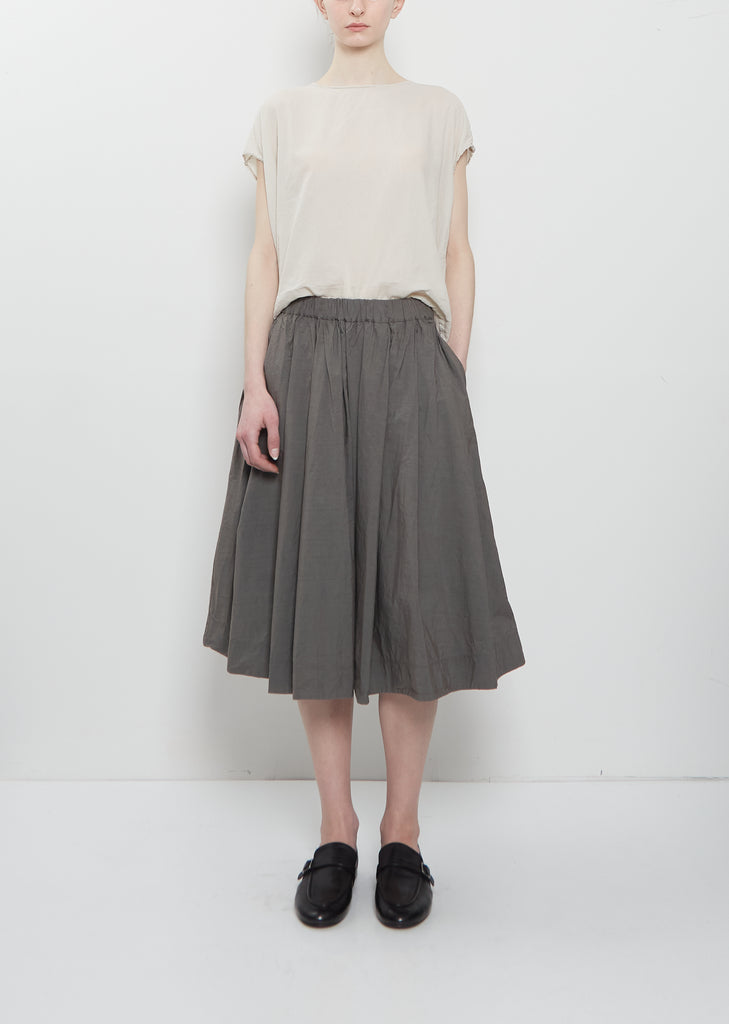 Ultra Light Canvas Pleated Skirt — Anthracite
