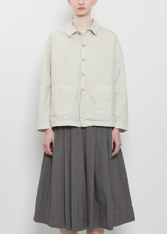 Compact Cotton Overshirt Jacket — Pebble