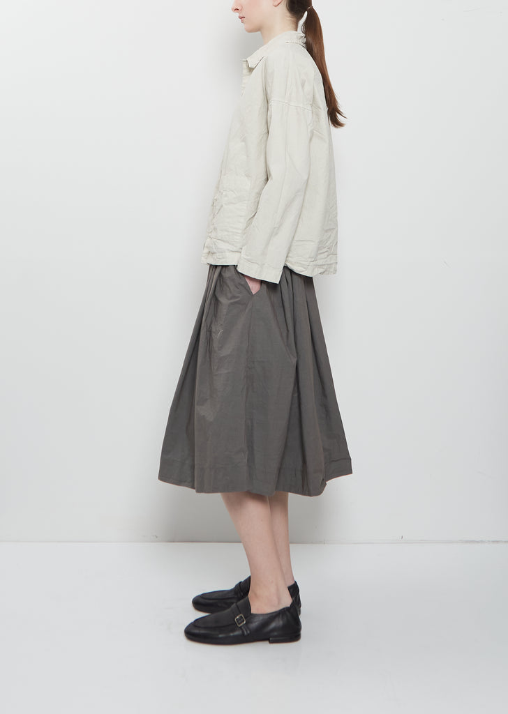 Compact Cotton Overshirt Jacket — Pebble