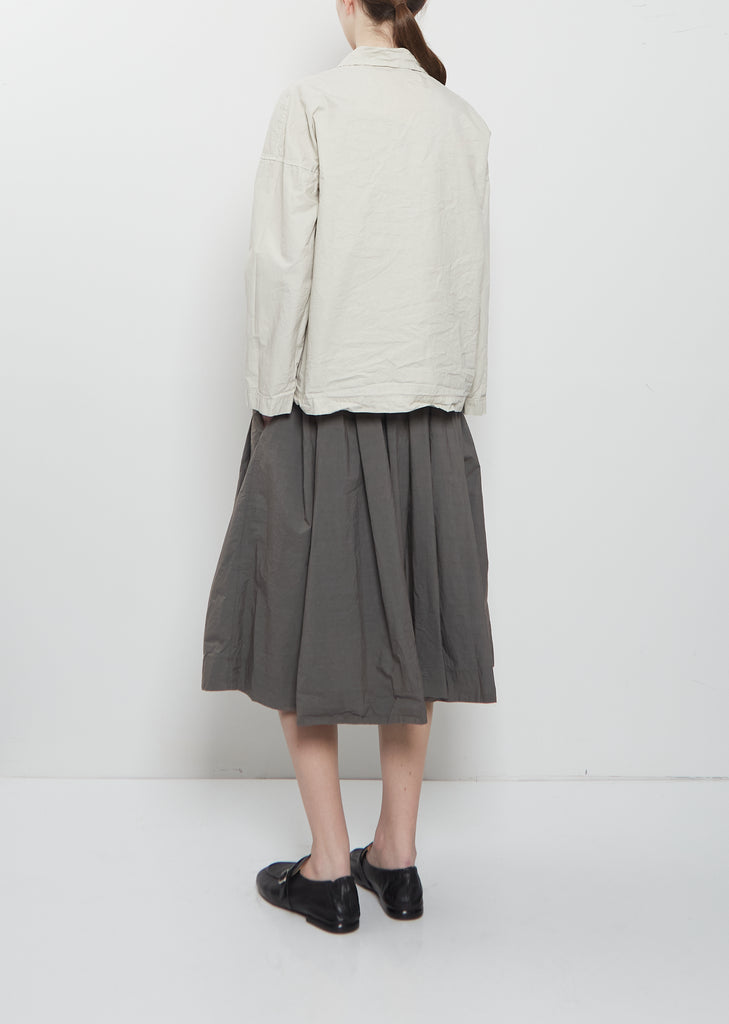 Compact Cotton Overshirt Jacket — Pebble