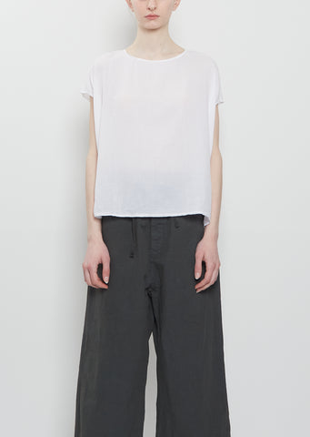Light Cotton Boxy Sleeveless Tee — White
