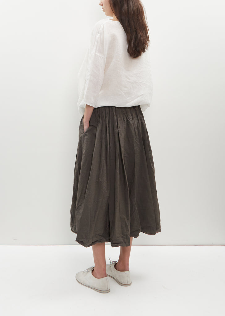 Pleated Long Tissue Cotton Skirt