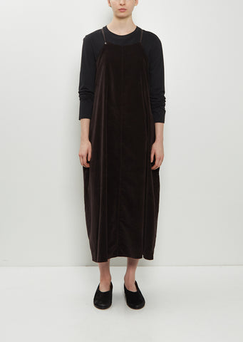 Velvet Salopette Dress — Chocolate