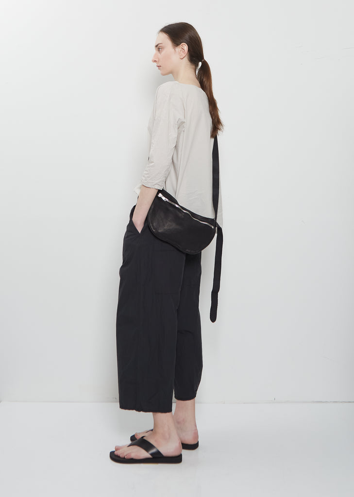 Leather Belt Bag, Small — Black