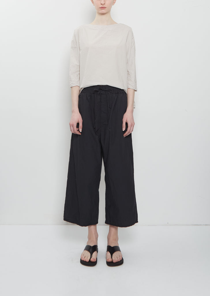 Ultra Light Canvas Wide & Short Trousers — Black
