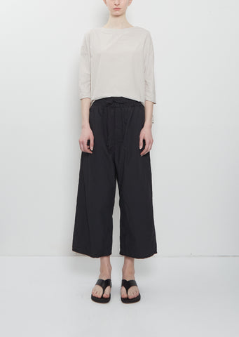Ultra Light Canvas Wide & Short Trousers — Black