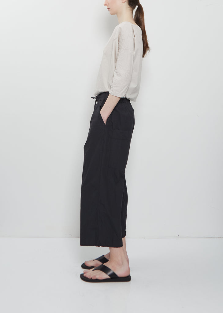 Ultra Light Canvas Wide & Short Trousers — Black