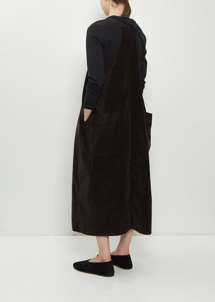 Velvet Salopette Dress — Chocolate