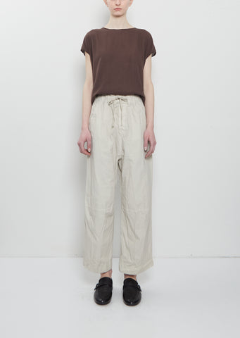 Compact Cotton Wide & Short Knee Pant — Pebble