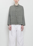 Compact Cotton Overshirt Jacket — Sage