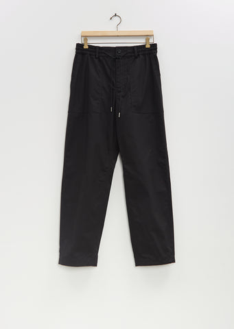 Cotton Nylon Oxford Pants — Black