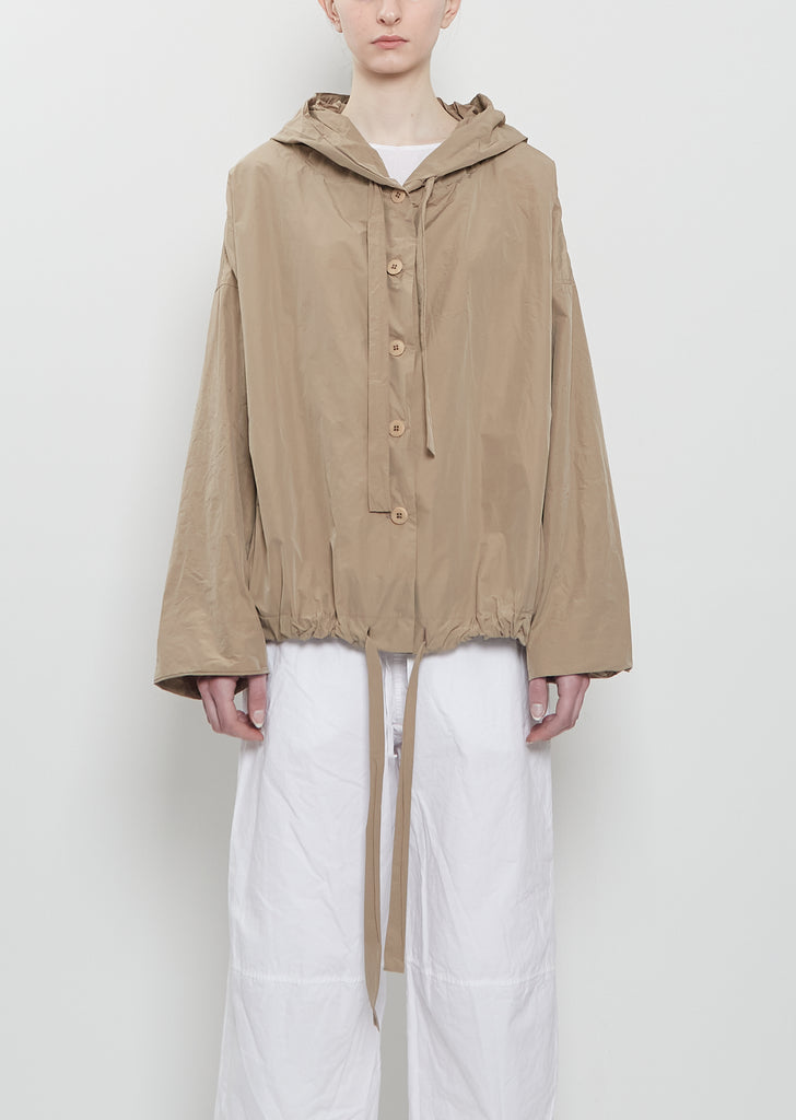 Technical Taffeta Hooded Jacket — Sand