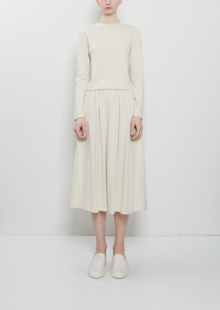 n°403 Mary Xtra Short Cashmere Cotton Skirt — Bone