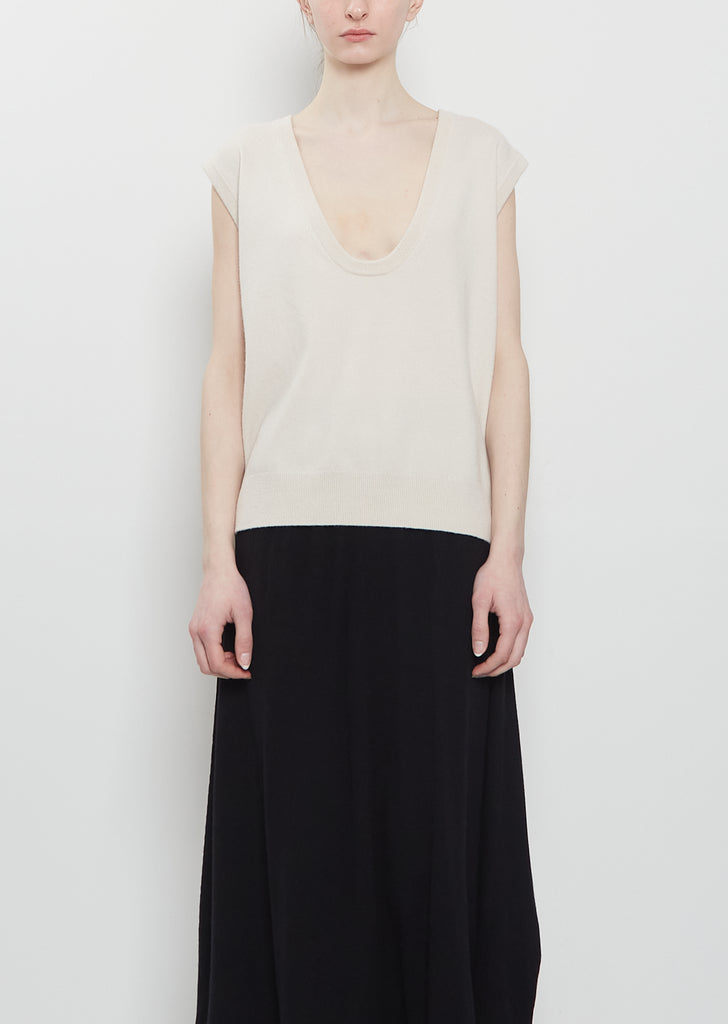 n°423 Lord Stretch Cashmere Top — Bone