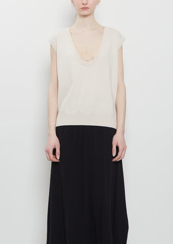 n°423 Lord Stretch Cashmere Top — Bone