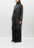 Long Synthetic Leather Coat