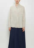 Dobby Stripe Shirring Blouse