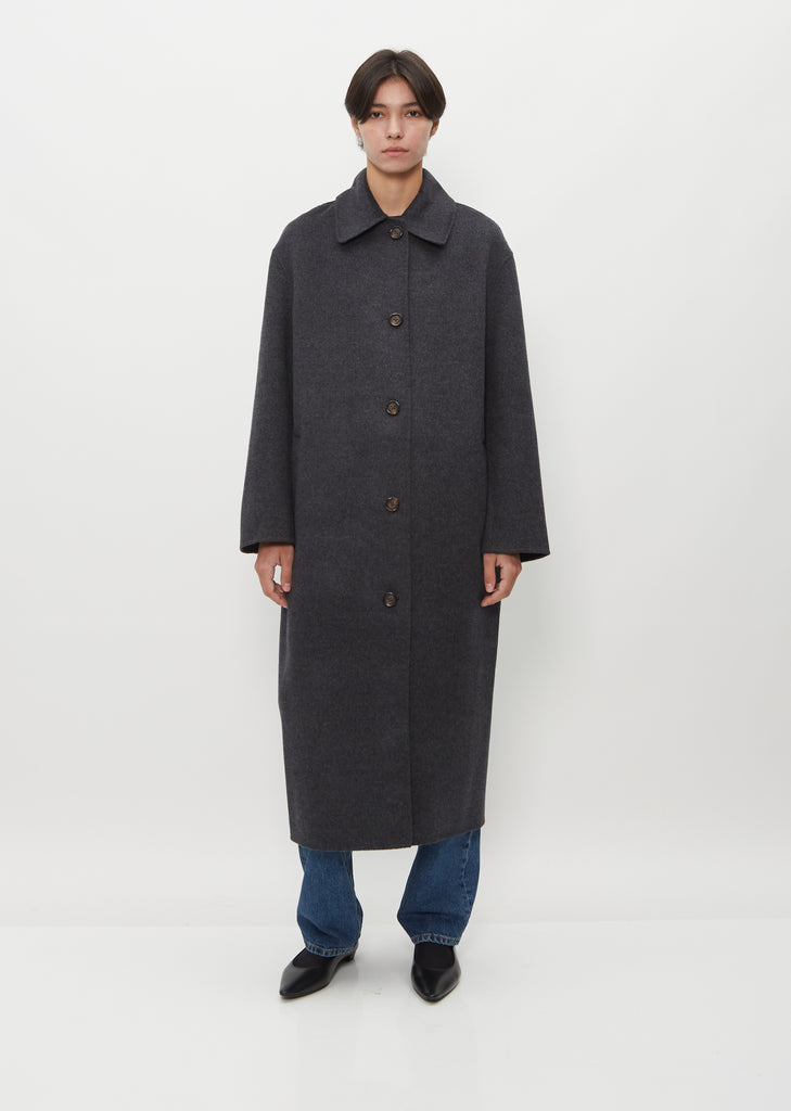 Doublé Wool Car Coat — Charcoal Melange