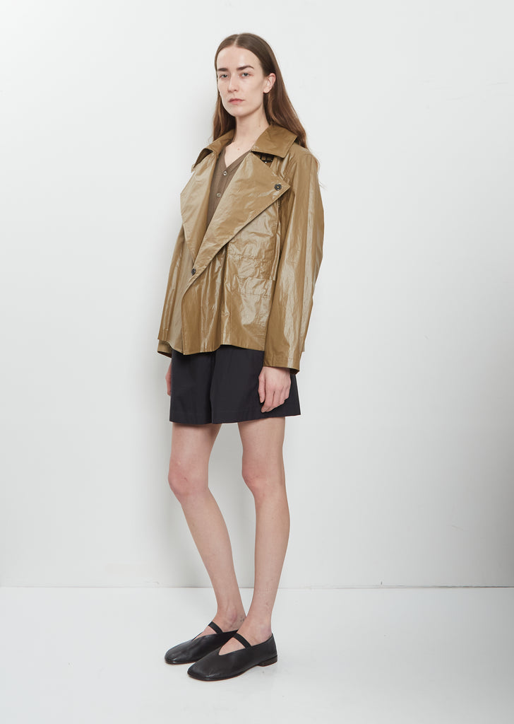 Light Coated Cotton Wrap Jacket