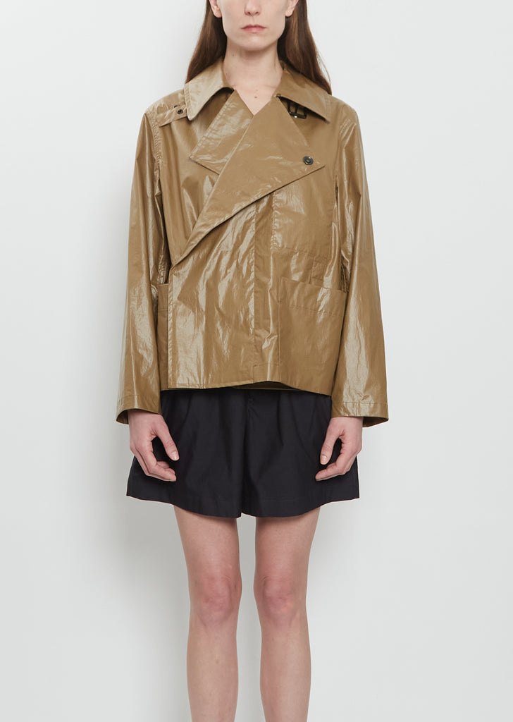 Light Coated Cotton Wrap Jacket