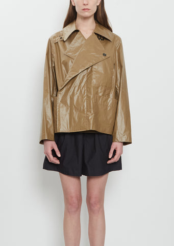 Light Coated Cotton Wrap Jacket