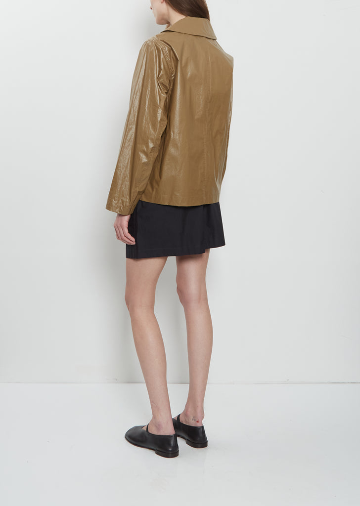 Light Coated Cotton Wrap Jacket