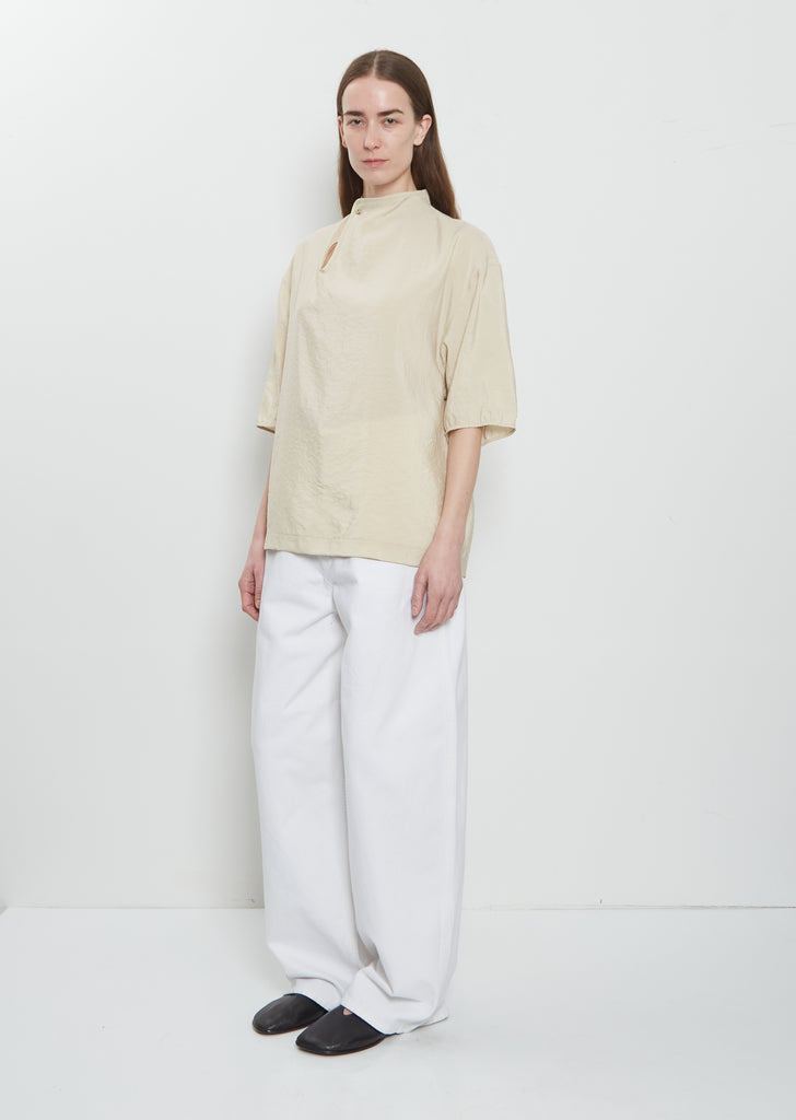 Soft Collar Silk Top