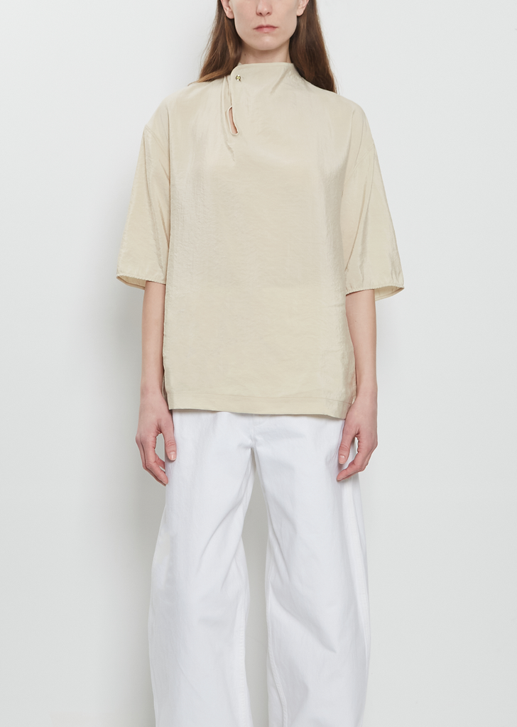 Soft Collar Silk Top