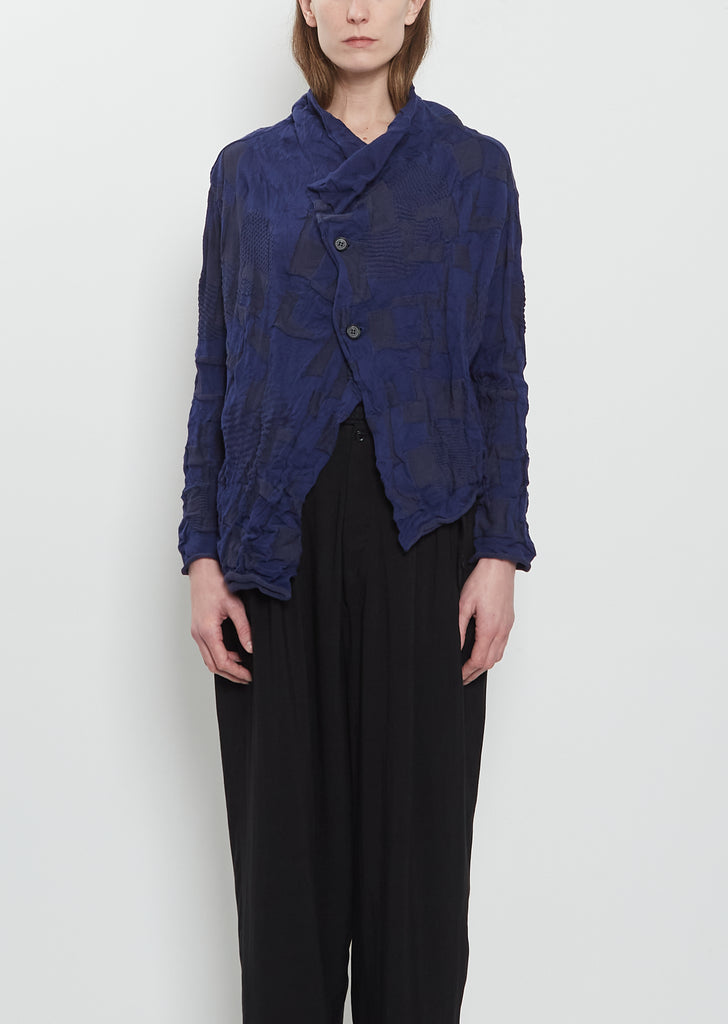 Off Neck Cotton Knit Cardigan