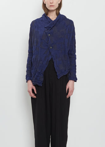 Off Neck Cotton Knit Cardigan