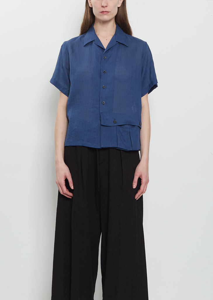 Open Collar Linen Shirt