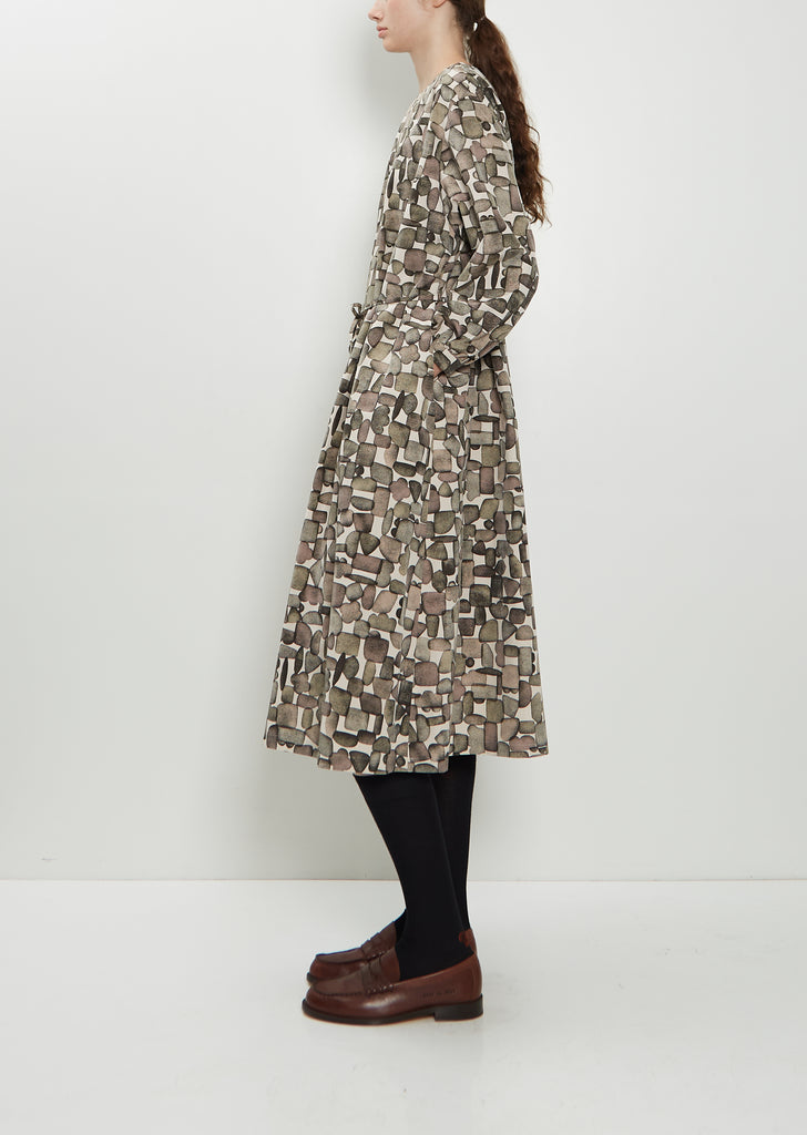 Kivi Long Sleeve Silk Cotton Dress