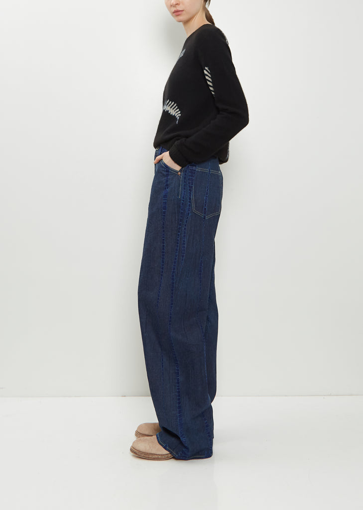 Cotton Denim Loose Fit Pants